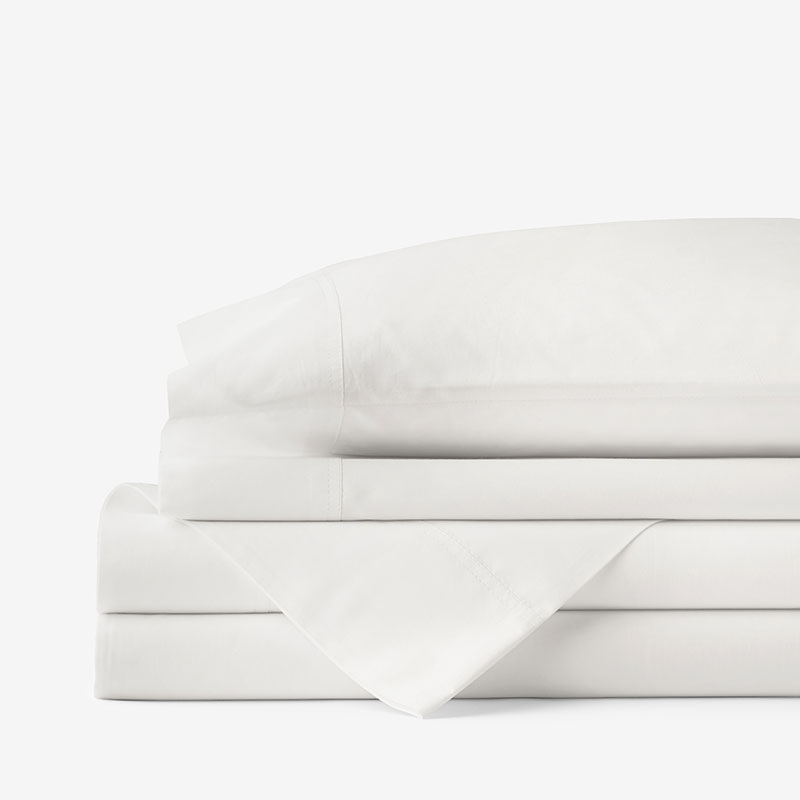 Ivory Percale Cali King Solid Sheet Set | The Company Store