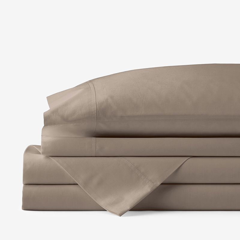 The Company Store Classic Cool Cotton Percale Bed Sheet Set In Brown
