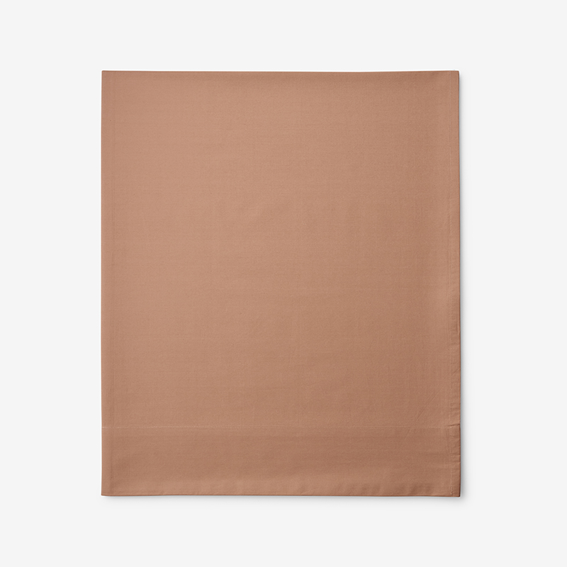 The Company Store Classic Cool Cotton Percale Flat Bed Sheet In Orange/coral