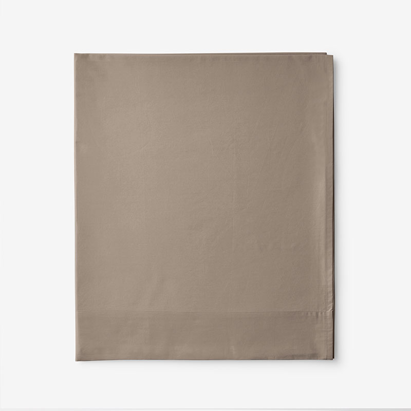 The Company Store Classic Cool Cotton Percale Flat Bed Sheet In Brown