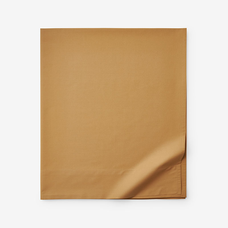 The Company Store Classic Cool Cotton Percale Deep Pocket Flat Bed Sheet In Orange/coral