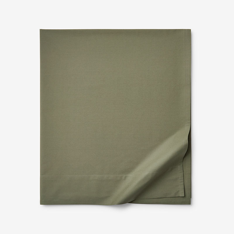 The Company Store Classic Cool Cotton Percale Deep Pocket Flat Bed Sheet In Olive Green