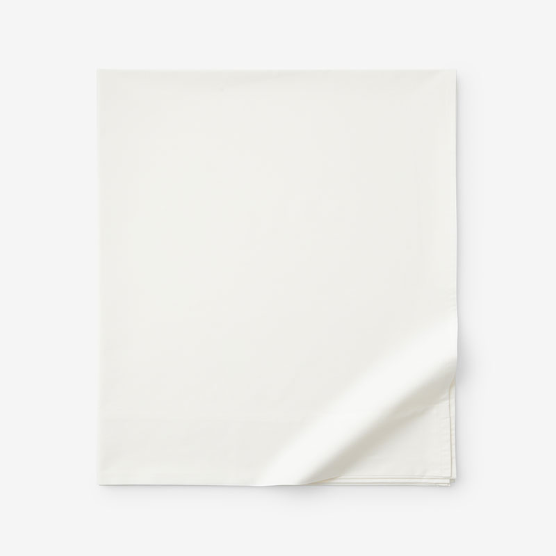 The Company Store Classic Cool Cotton Percale Deep Pocket Flat Bed Sheet In Ivory