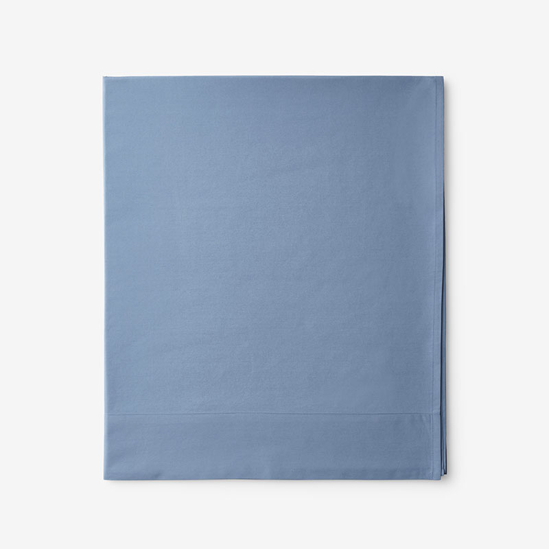 The Company Store Classic Cool Cotton Percale Flat Bed Sheet In Slate Blue