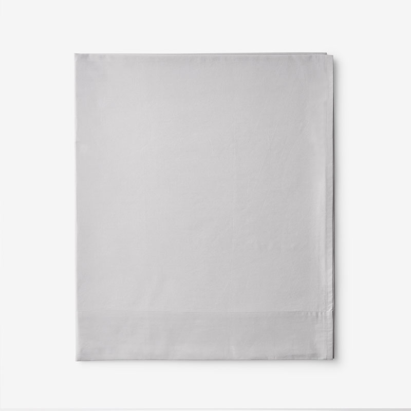 The Company Store Classic Cool Cotton Percale Flat Bed Sheet In Gray Smoke