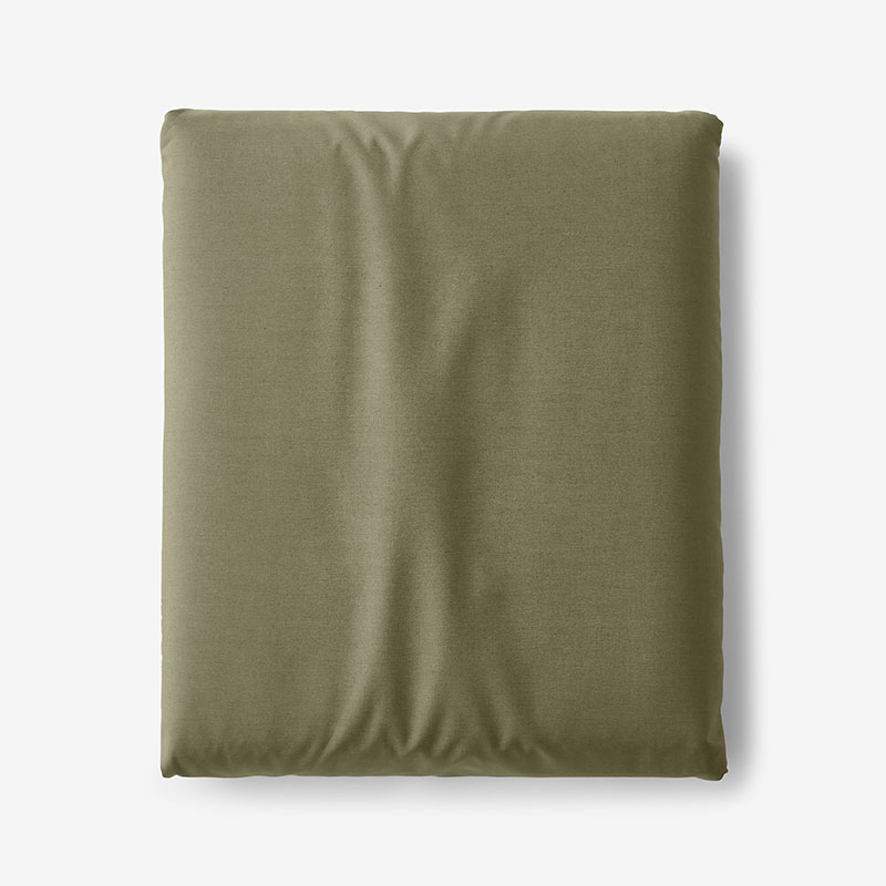 The Company Store Classic Cool Cotton Percale Fitted Bed Sheet In Olive Green