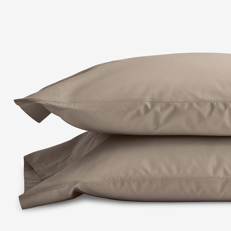 The Company Store Classic Cool Cotton Percale Pillowcase Set In Brown