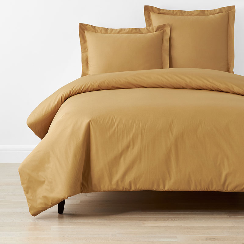 The Company Store Classic Cool Cotton Percale Bed Duvet Cover In Orange/coral