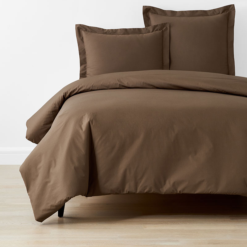 The Company Store Classic Cool Cotton Percale Bed Duvet Cover In Brown
