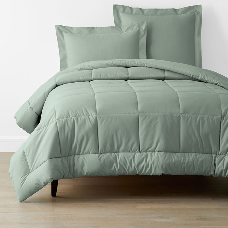 The Company Store Classic Cool Cotton Percale Comforter In Green