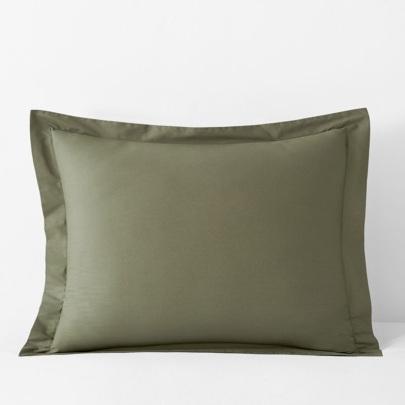 The Company Store Classic Cool Cotton Percale Sham In Green
