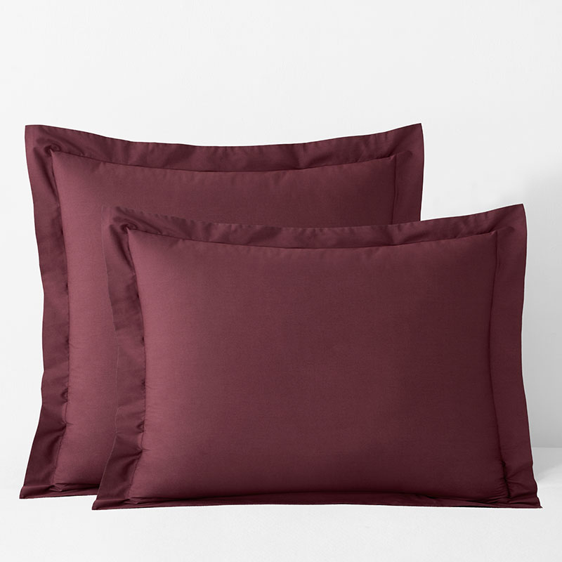 The Company Store Classic Cool Cotton Percale Sham In Purple/red