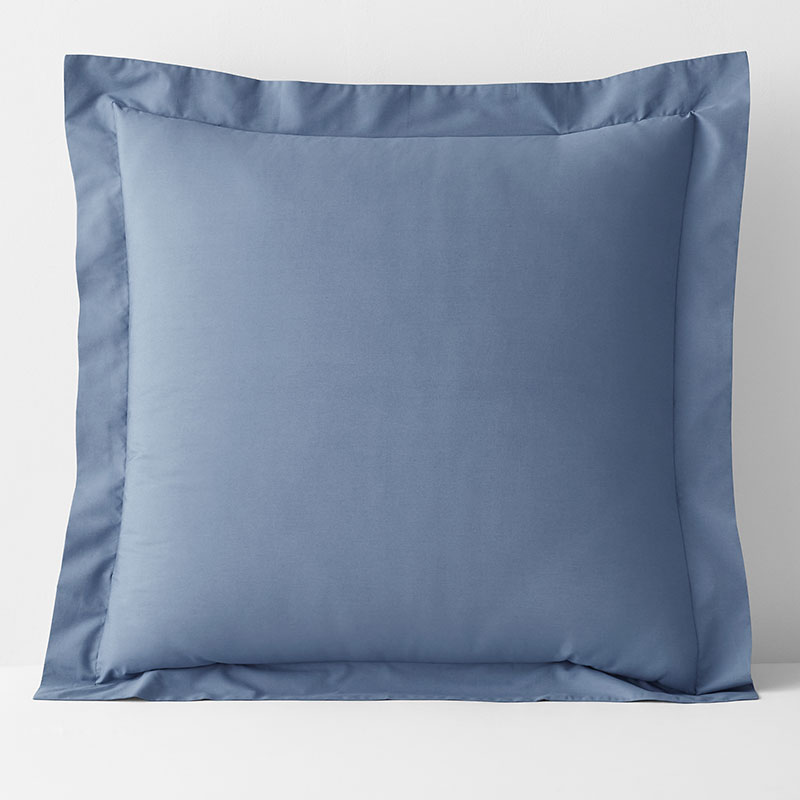 The Company Store Classic Cool Cotton Percale Sham In Slate Blue