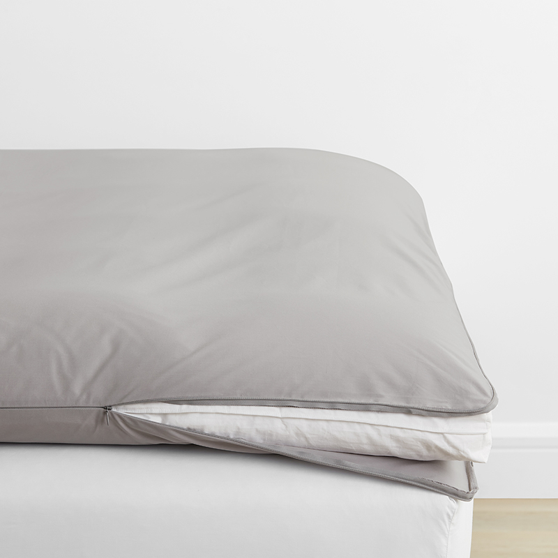 The Company Store Classic Cool Cotton Percale Featherbed Cover In Gray Smoke