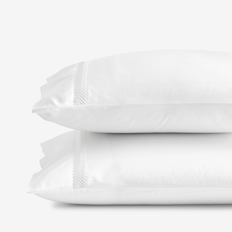 The Company Store Hewett Luxe Smooth Egyptian Cotton Sateen Pillowcase Set In White