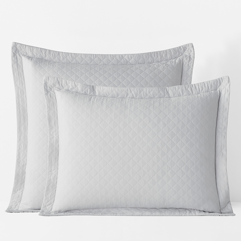 The Company Store Norfolk Premium Smooth Egyptian Cotton Sateen Sham In Gray