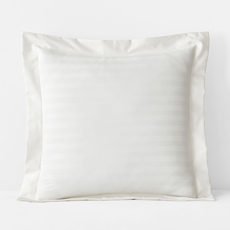 The Company Store Dobby Stripe Classic Smooth Wrinkle-free Sateen Sham In Ivory