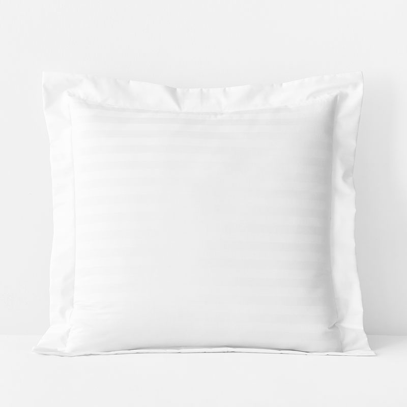 The Company Store Dobby Stripe Classic Smooth Wrinkle-free Sateen Sham In White