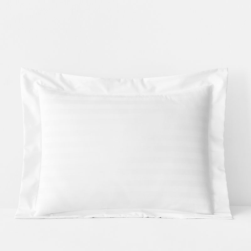 The Company Store Dobby Stripe Classic Smooth Wrinkle-free Sateen Sham In White