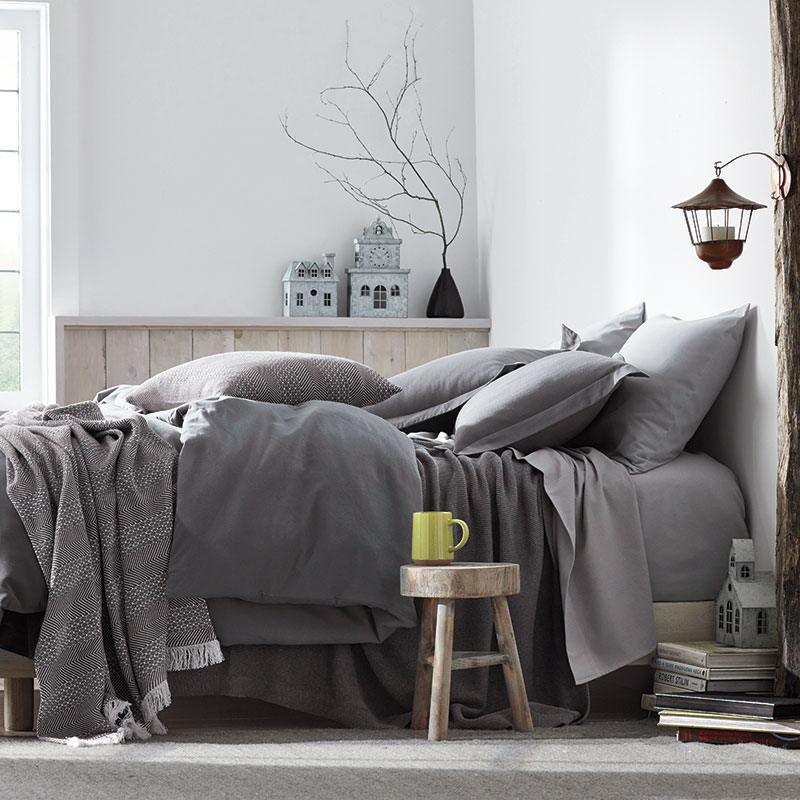 Premium Ultra-Cozy Cotton Flannel Pillowcases - Stone Gray, King