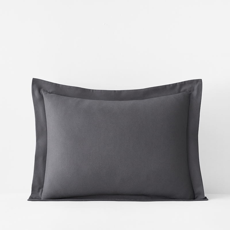 The Company Store Premium Ultra-cozy Cotton Flannel Sham In Stone Gray