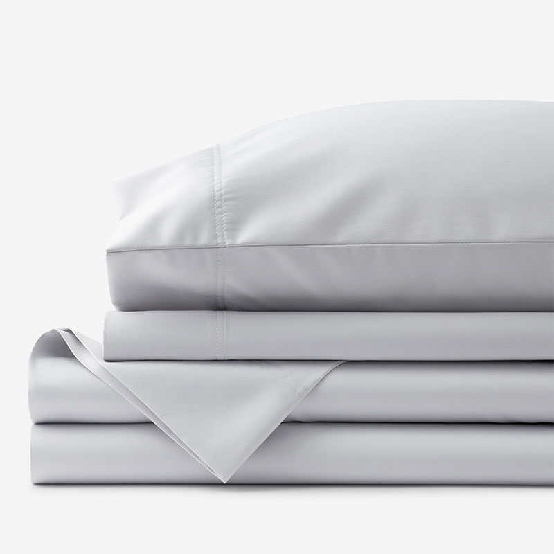 The Company Store Premium Smooth Supima® Cotton Wrinkle-free Sateen Bed Sheet Set In Light Gray