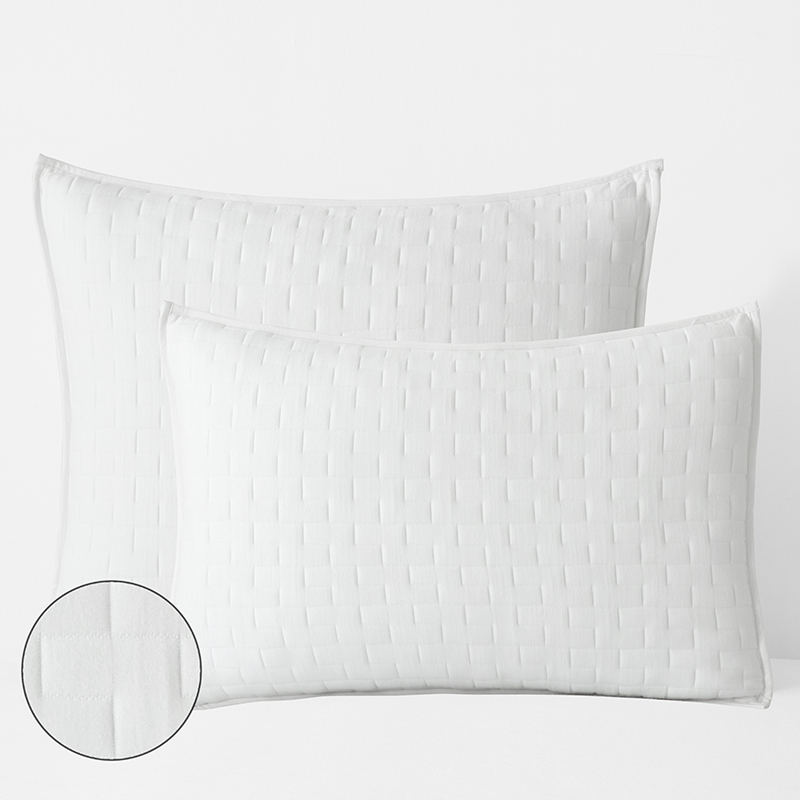 Air Layer Jersey Knit Quilted Sham | White, Standard