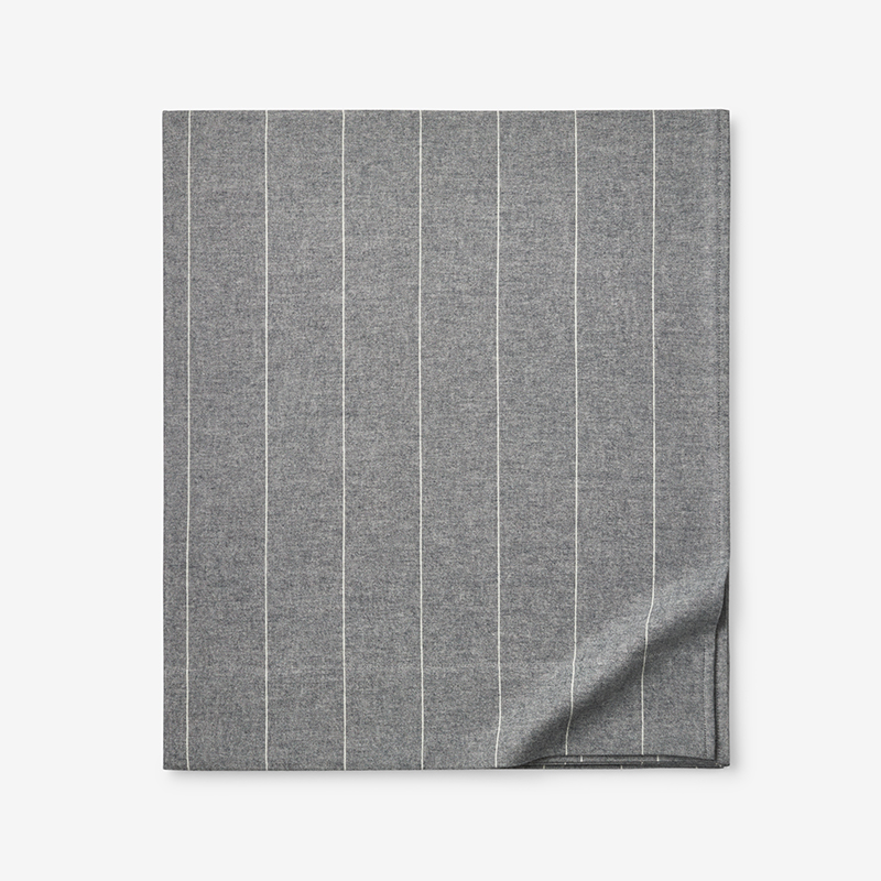 The Company Store Bromley Stripes Premium Ultra-cozy Cotton Flannel Flat Bed Sheet In Gray