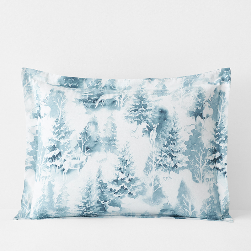 First Snow Premium Ultra-Cozy Cotton Flannel Sham - Blue, Standard