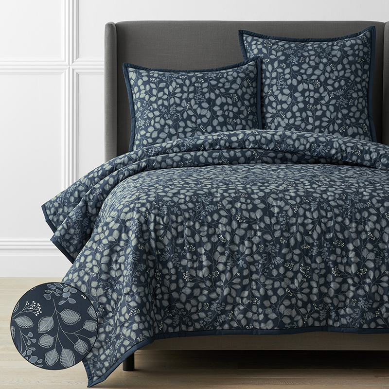 Floral Buds Luxe Smooth Sateen Coverlet