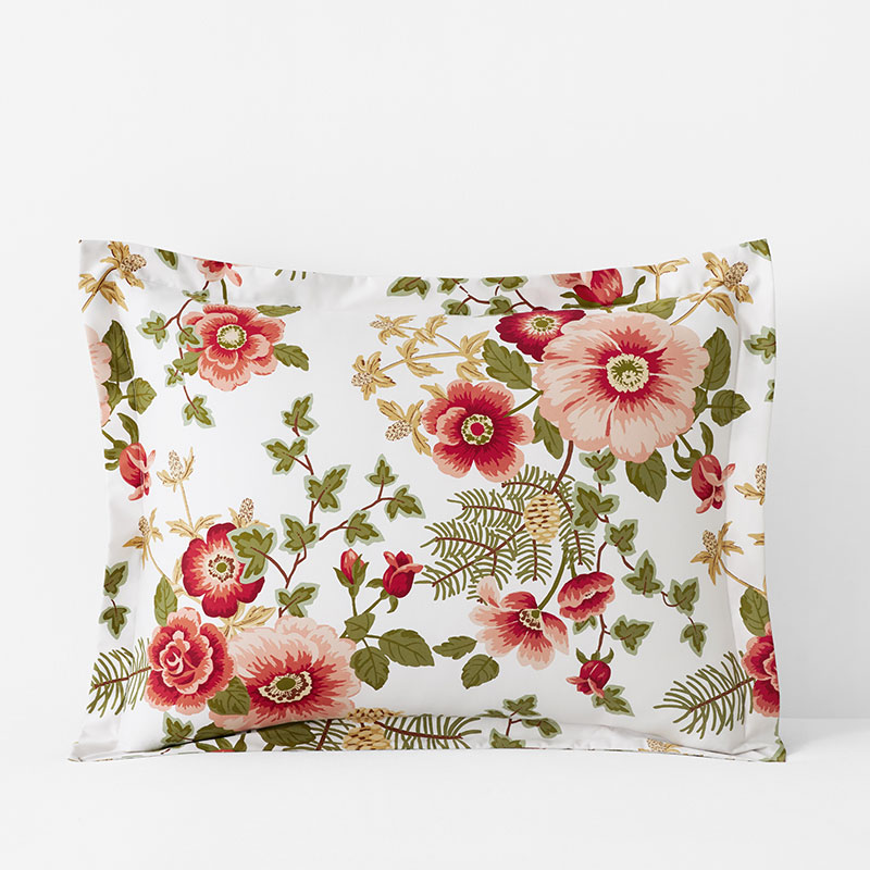 Melody Floral Premium Smooth Wrinkle-Free Sateen Sham - Ivory, Standard