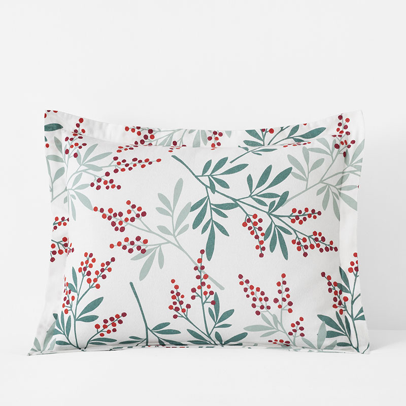 Berries Premium Ultra-Cozy Cotton Flannel Sham - White, Standard