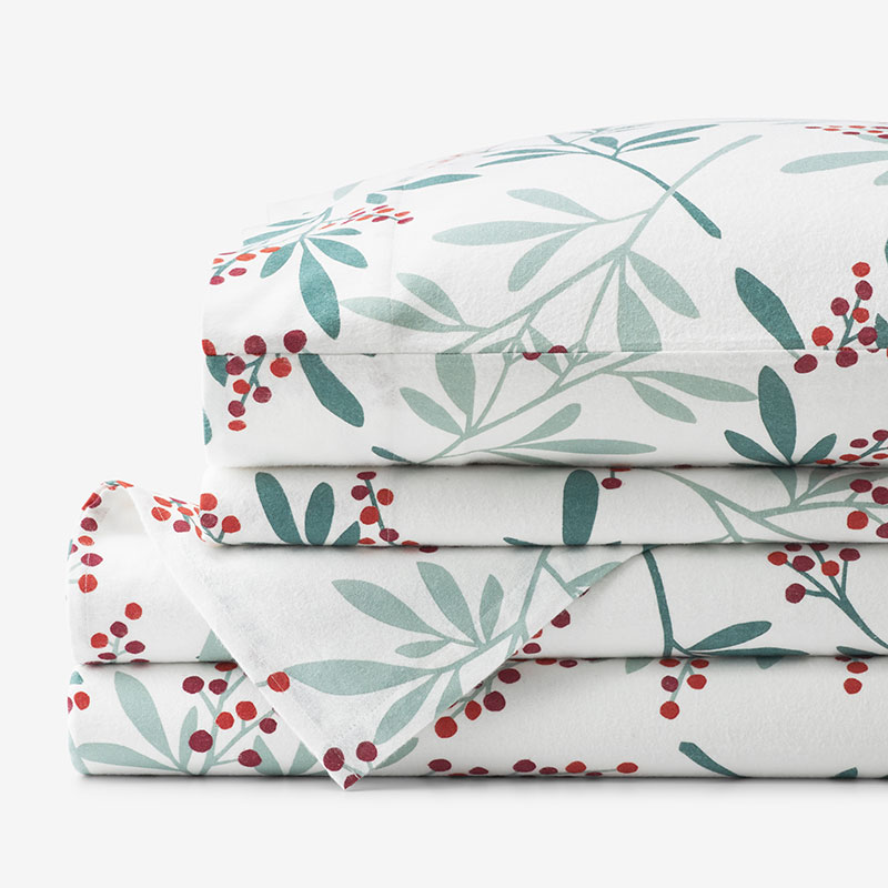 Berries Premium Ultra-Cozy Cotton Flannel Bed Sheet Set