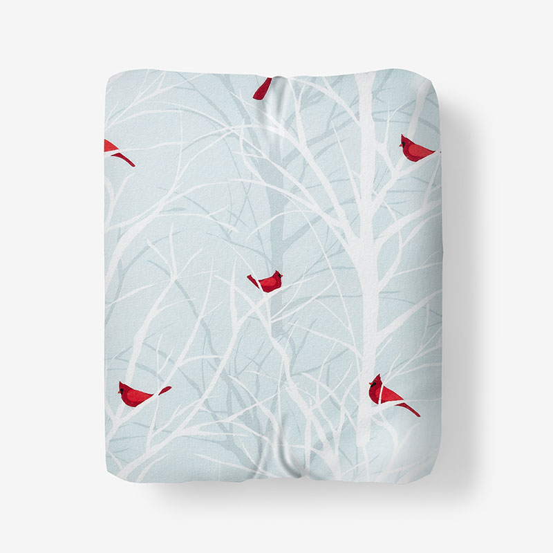 Winter Cardinal Premium Ultra-Cozy Cotton Flannel Fitted Bed Sheet