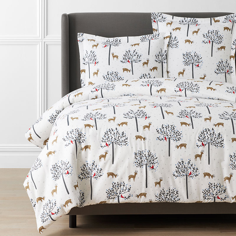 Grazing Deer Premium Ultra-Cozy Cotton Flannel Duvet Cover