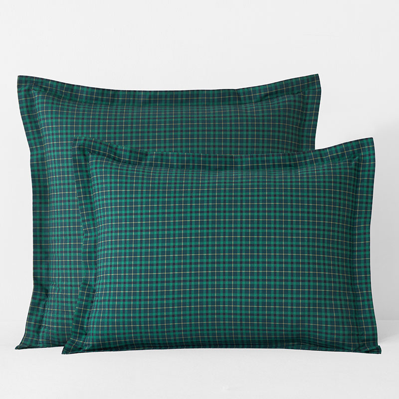 Christmas & Joey Plaid Classic Cool Cotton Percale Sham