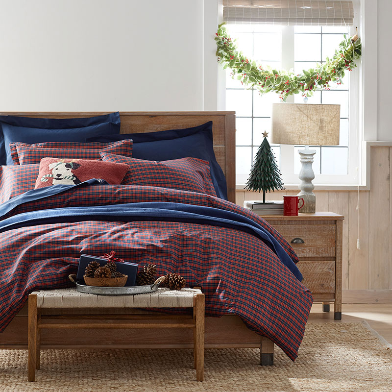 Classic Cool Cotton Percale Duvet Cover - Christmas Plaid, Twin/Twin XL