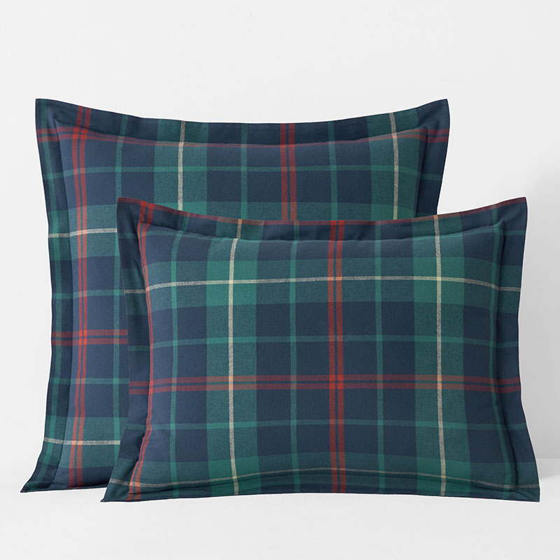 Red Green Plaid Premium Ultra-Cozy Cotton Flannel Sham