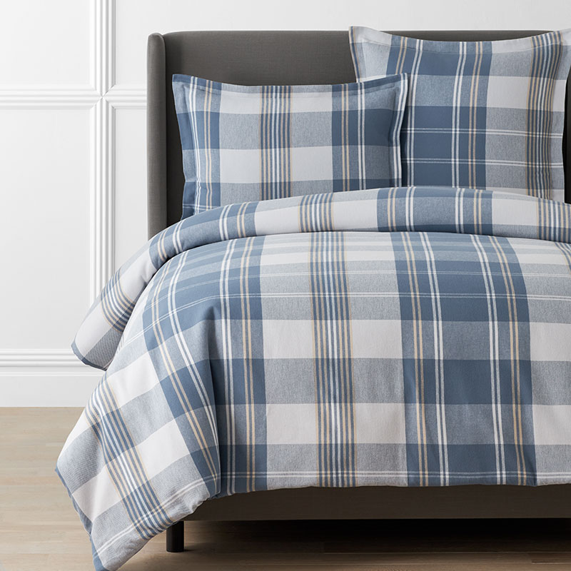 Oversized Plaid Velvet Flannel Duvet Cover The Company Store