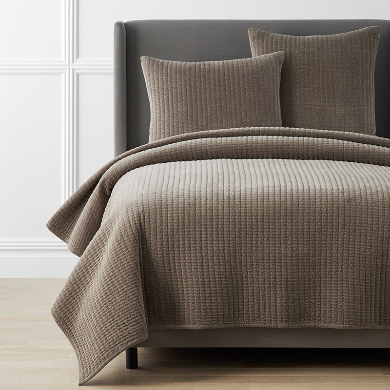 THE COMPANY STORE STRAIGHT STITCH VELVET QUILT 