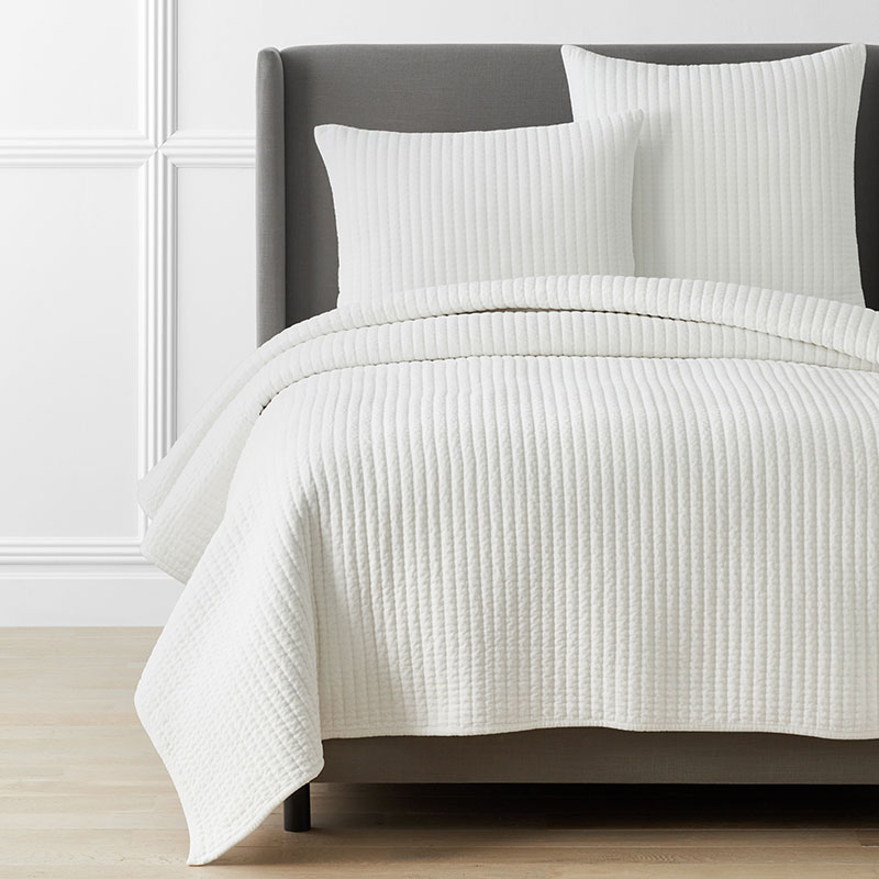 THE COMPANY STORE STRAIGHT STITCH VELVET QUILT 