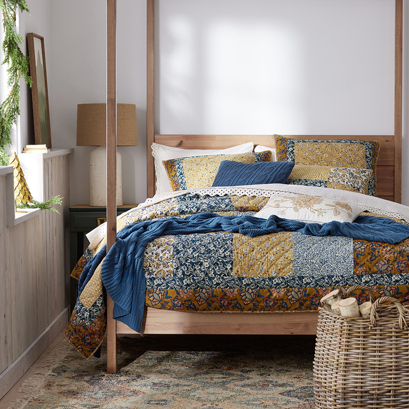 Varanda Patchwork Quilt - Brown, Twin