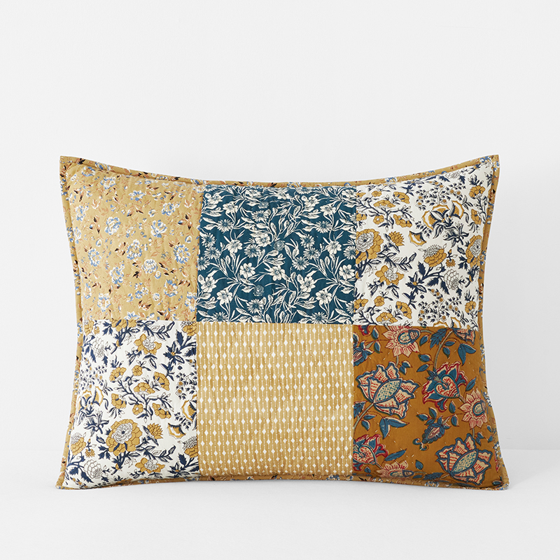Varanda Patchwork Quilted Sham - Brown, Standard