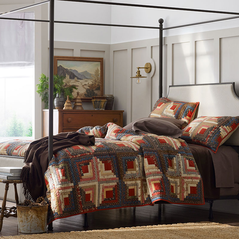 Amanda Block Handcrafted Patchwork Quilt - Red, Twin