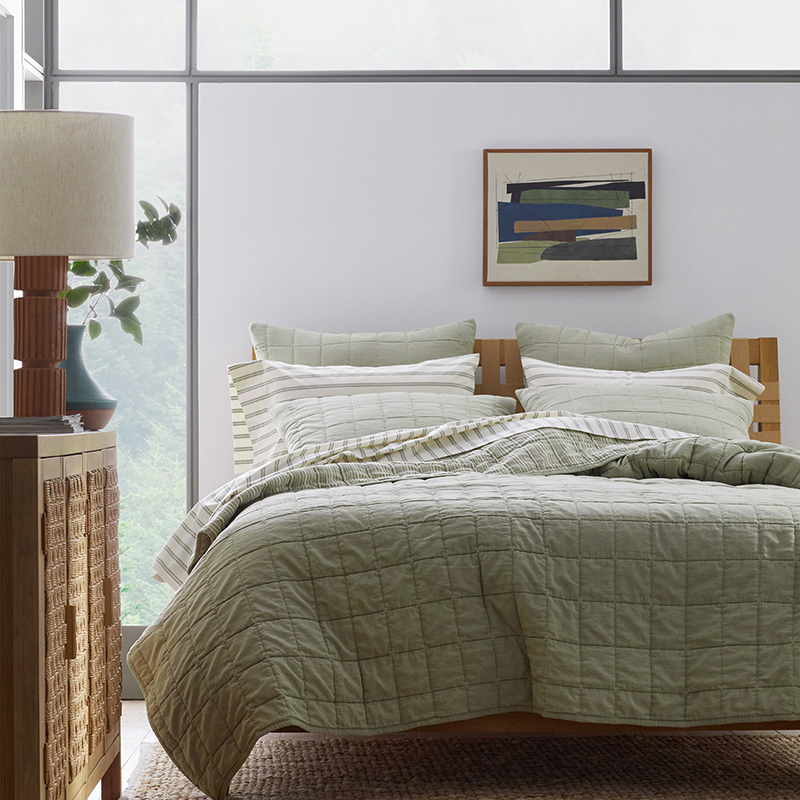 Morgan Quilted Coverlet  - Sage