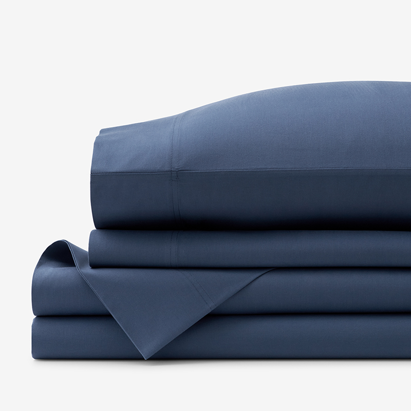 The Company Store Brushed Cotton Sheet Set In Blue