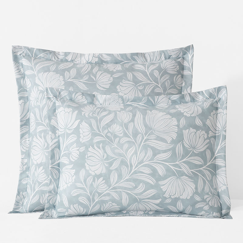 The Company Store Maytime Premium Smooth Wrinkle-free Sateen Sham In Blue Shadow