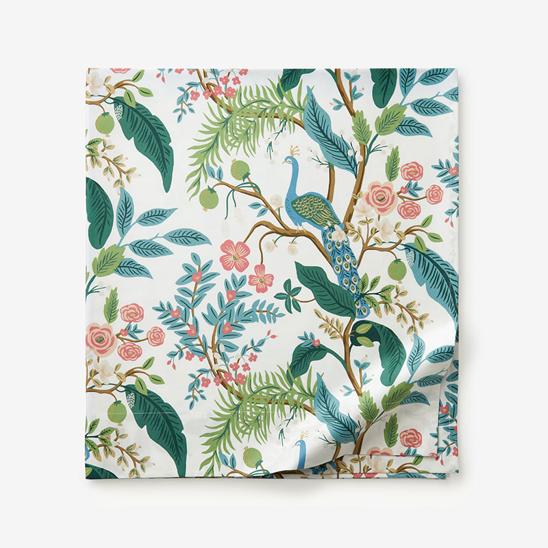 THE COMPANY STORE PEACOCK CLASSIC SMOOTH SATEEN FLAT BED SHEET