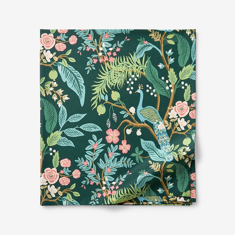 Shop The Company Store Peacock Classic Smooth Sateen Flat Bed Sheet In Green