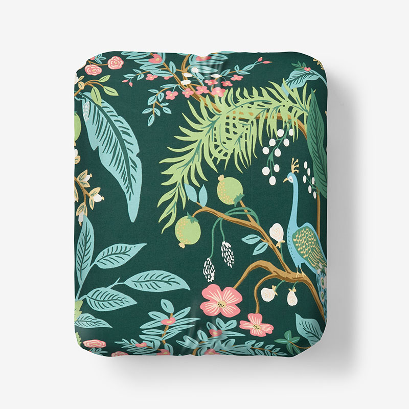 The Company Store Peacock Classic Smooth Sateen Fitted Bed Sheet In Green
